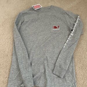 Boys Vineyard Vines Gray Long Sleeve Tee with Logo